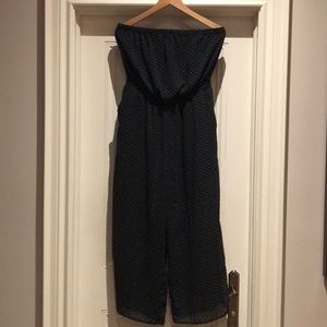 Black and white polka dot romper